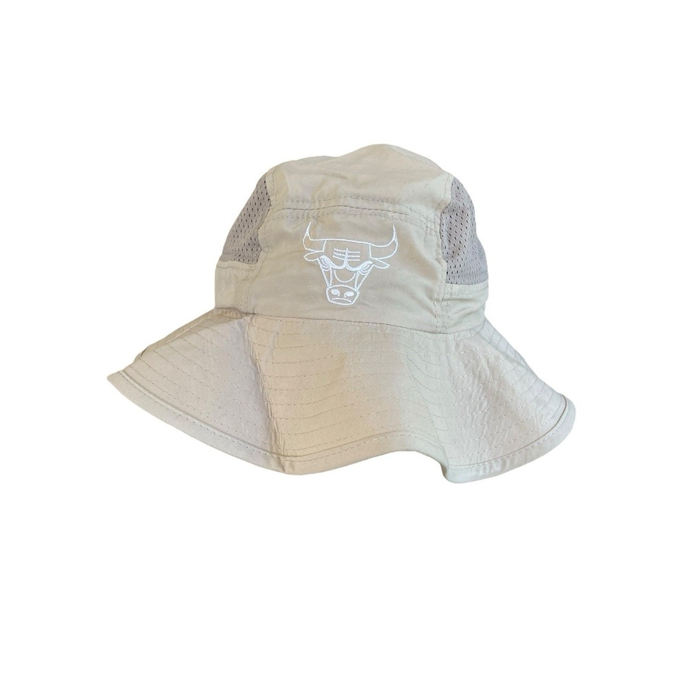 Chicago Bulls Vented Tan Bucket Hat Ultra Game Official NBA Sun Hat Fishing - Picture 2 of 5